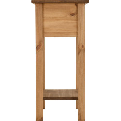 Corona 1 Drawer Console Table with Shelf Distressed Waxed Pine side