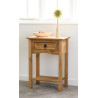Corona 1 Drawer Console Table with Shelf Distressed Waxed Pine