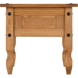 Corona 1 Drawer Lamp Table Distressed Waxed Pine side