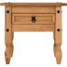 Corona 1 Drawer Lamp Table Distressed Waxed Pine front