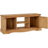 Corona 2 Door 1 Shelf Flat Screen TV Unit Distressed Waxed Pine opened