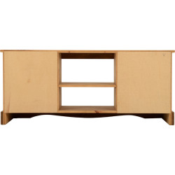 Corona 2 Door 1 Shelf Flat Screen TV Unit Distressed Waxed Pine side