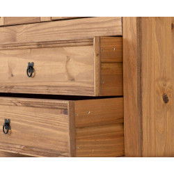 Corona 2 Door 2 Drawer Glass Display Unit Distressed Waxed Pine/Clear Glass draw