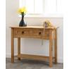 Corona 2 Drawer Console Table With Shelf Distressed Waxed Pine