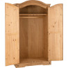 Corona 2 Door Wardrobe Distressed Waxed Pine opened
