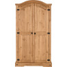 Corona 2 Door Wardrobe Distressed Waxed Pine front