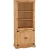 Corona 2 Door Display Unit/Bookcase Distressed Waxed Pine closed