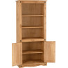 Corona 2 Door Display Unit/Bookcase Distressed Waxed Pine opened
