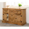 Corona 2 Door 5 Drawer Sideboard Distressed Waxed Pine