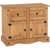 Corona 2 Door 2 Drawer Sideboard Distressed Waxed Pine closed