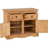 Corona 2 Door 2 Drawer Sideboard Distressed Waxed Pine opened