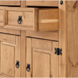 Corona 2 Door 2 Drawer Sideboard Distressed Waxed Pine draw