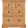 Corona 2+2 Drawer Chest Distressed Waxed Pine front