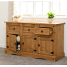 Corona 3 Door 3 Drawer Sideboard Distressed Waxed Pine