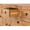 Corona 3 Door 3 Drawer Sideboard Distressed Waxed Pine draw