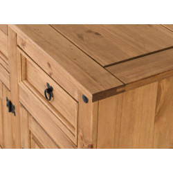 Corona 3 Door 3 Drawer Sideboard Distressed Waxed Pine top