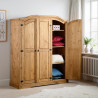 Corona 3 Door Wardrobe Distressed Waxed Pine