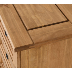 Corona 3 Drawer Bedside Chest Distressed Waxed Pine top