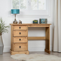 Corona 4 Drawer Dressing Table Distressed Waxed Pine