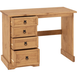 Corona 4 Drawer Dressing Table Distressed Waxed Pine opened