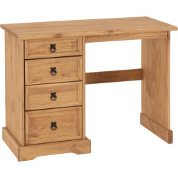 Corona 4 Drawer Dressing Table Distressed Waxed Pine closed
