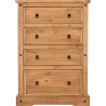 Corona 4 Drawer Chest Distressed Waxed Pine front