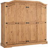 Corona 4 Door Wardrobe Distressed Waxed Pine closed