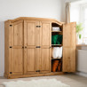Corona 4 Door Wardrobe Distressed Waxed Pine