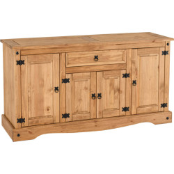 Corona 4 Door 1 Drawer Sideboard Distressed Waxed Pine