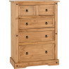 Corona 3+2 Drawer Chest Distressed Waxed Pine closed