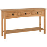 Corona 3 Drawer Console Table With Shelf Distressed Waxed Pine front
