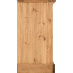 Corona 3 Drawer Chest Distressed Waxed Pine side
