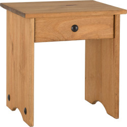 Corona Dressing Table Stool Distressed Waxed Pine closed