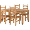 Corona Extending Dining Set with 4 Chairs Distressed Waxed Pine