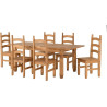 Corona Extending Dining Set with 6 Chairs Distressed Waxed Pine