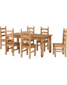 Corona Extending Dining Set with 8 Chairs Distressed Waxed Pine