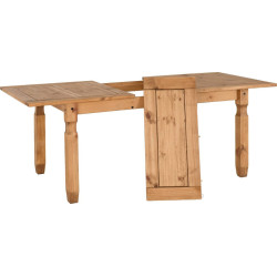 Corona Extending Dining Table Distressed Waxed Pine opened