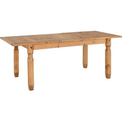 Corona Extending Dining Table Distressed Waxed Pine closed