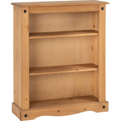 Corona Low Bookcase Distressed Waxed Pine side