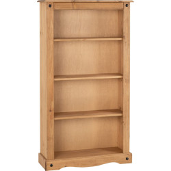 Corona Medium Bookcase Distressed Waxed Pine side