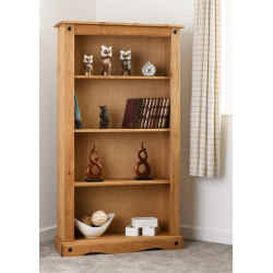 Corona Medium Bookcase Distressed Waxed Pine