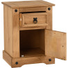 Corona Petite Bedside Distressed Waxed Pine opened