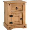 Corona Petite Bedside Distressed Waxed Pine closed