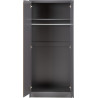 Malvern 2 Door Wardrobe grey opened