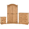 Corona Trio Set Distressed Waxed Pine - Home Divine