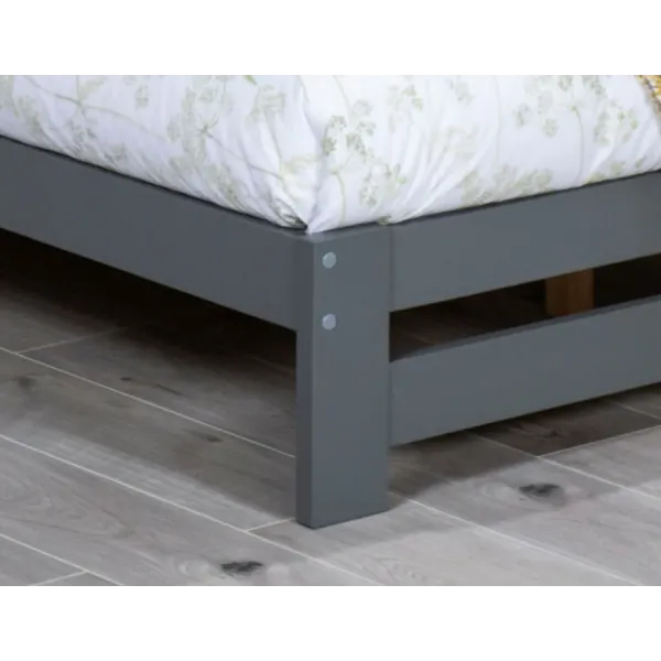 Xiamen 4ft Small Double Pine Wooden Bed Grey - Home Divine