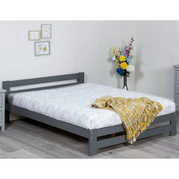 Xiamen 4ft Small Double Pine Wooden Bed Grey - Home Divine
