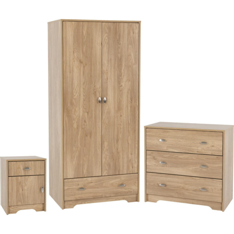 Carlton Trio Bedroom Set Medium Oak Effect plain view
