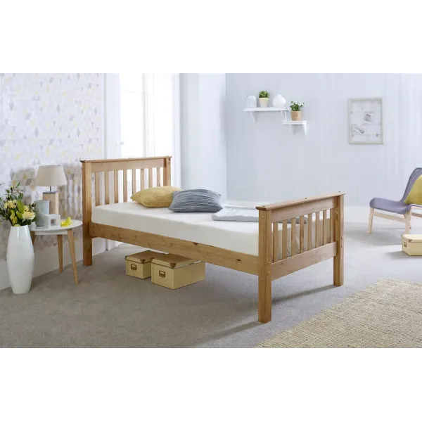 Somerset Double 4ft 6inch Waxed Pine Wooden Bed Frame - Home Divine