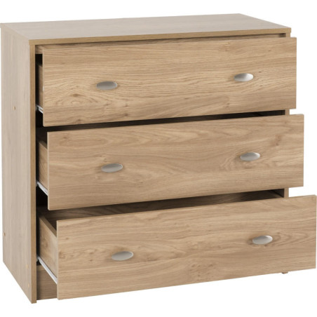 Carlton Trio Bedroom Set Medium Oak Effect drawer opened
